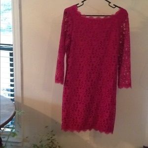 Diane von Furstenberg long-sleeve lace dress.
